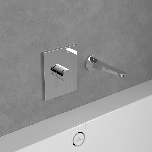 Baterie dus incastrata Villeroy&Boch Conum crom lucios fara corp ingropat picture - 2