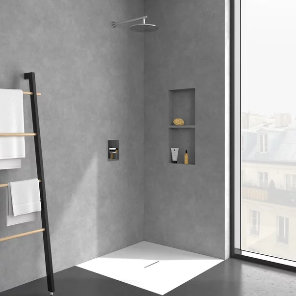 Baterie dus incastrata Villeroy&Boch Conum crom lucios fara corp ingropat picture - 7