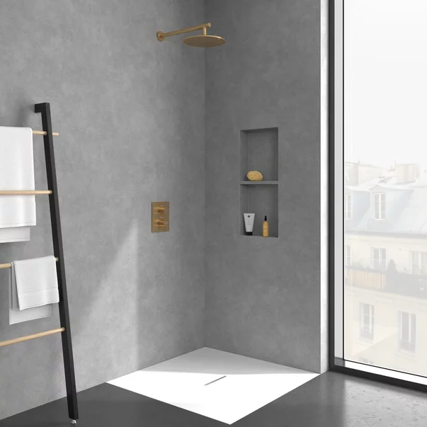 Baterie dus incastrata Villeroy&Boch Conum termostatata auriu periat fara corp ingropat picture - 7