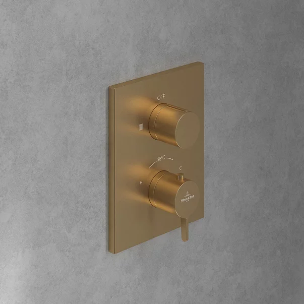 Baterie dus incastrata Villeroy&Boch Conum termostatata auriu periat fara corp ingropat picture - 8