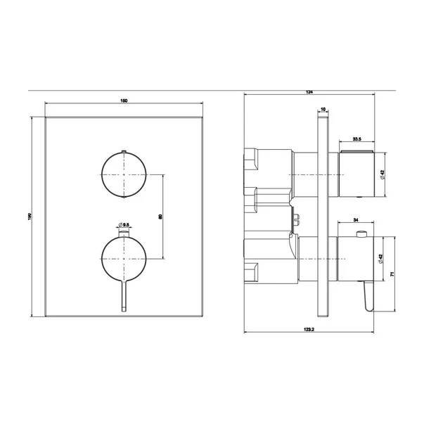 Baterie dus incastrata Villeroy&Boch Conum termostatata crom lucios fara corp ingropat picture - 9