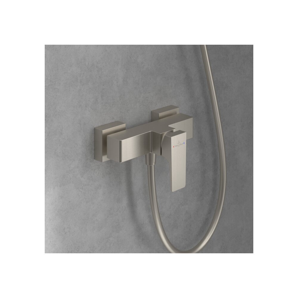 Baterie dus monocomanda Villeroy&Boch Architectura Square nichel periat