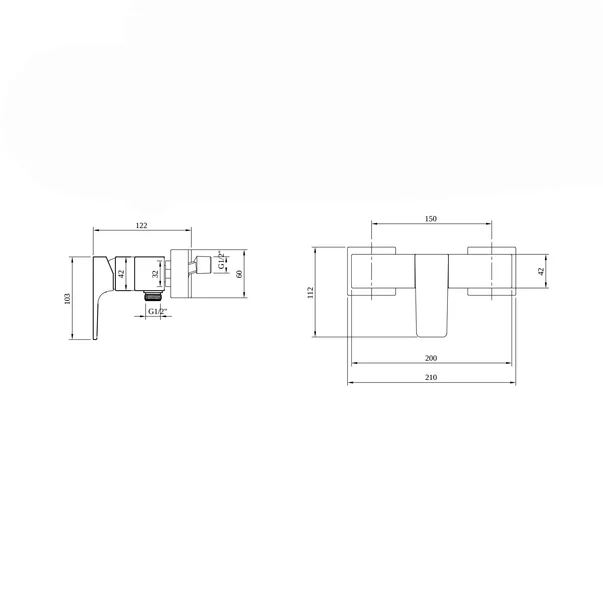 Baterie dus monocomanda Villeroy&Boch Architectura Square nichel periat picture - 7