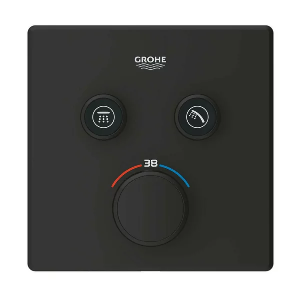 Baterie dus negru mat Grohe Grohtherm SmartControl termostatica patrata 2 iesiri picture - 2