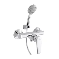 Baterie dus Rubineta Deli monocomanda finisaj crom lucios cu set de dus para cu 5 functii