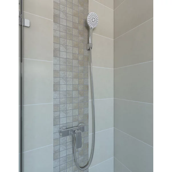 Baterie dus Rubineta Modena monocomanda crom lucios cu set de dus para 5 functii picture - 2