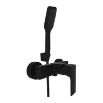 Baterie dus Rubineta Modena monocomanda negru mat cu set de dus para 1 functie