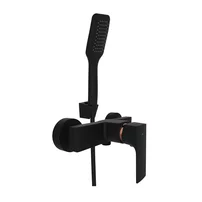 Baterie dus Rubineta Modena monocomanda negru mat cu set de dus para 1 functie