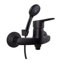 Baterie dus Rubineta Uno monocomanda negru mat cu set de dus para 3 functii