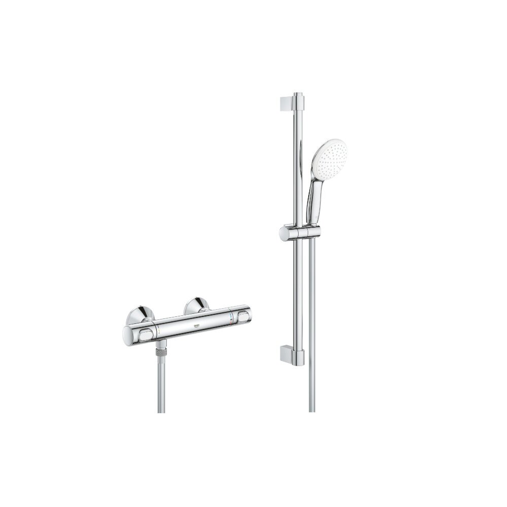 Baterie dus termostatata Grohe Grohtherm 500 crom lucios cu set de dus