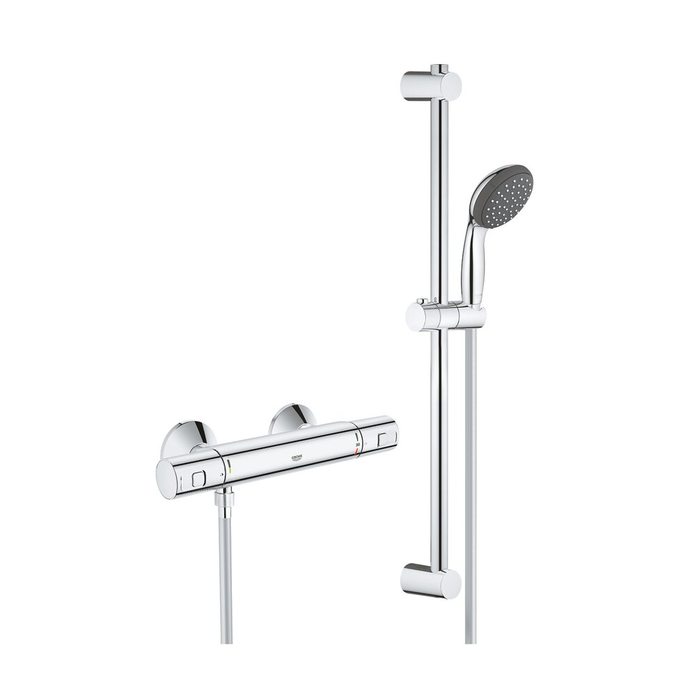 Baterie dus termostatata Grohe Precision Start crom lucios cu set de dus
