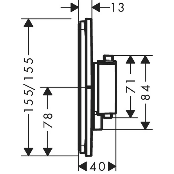 Baterie dus termostatata incastrata alb mat Hansgrohe ShowerSelect Comfort E 1 functie picture - 2