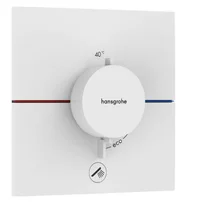 Baterie dus termostatata incastrata alb mat Hansgrohe ShowerSelect Comfort E 1 functie si iesire suplimentara
