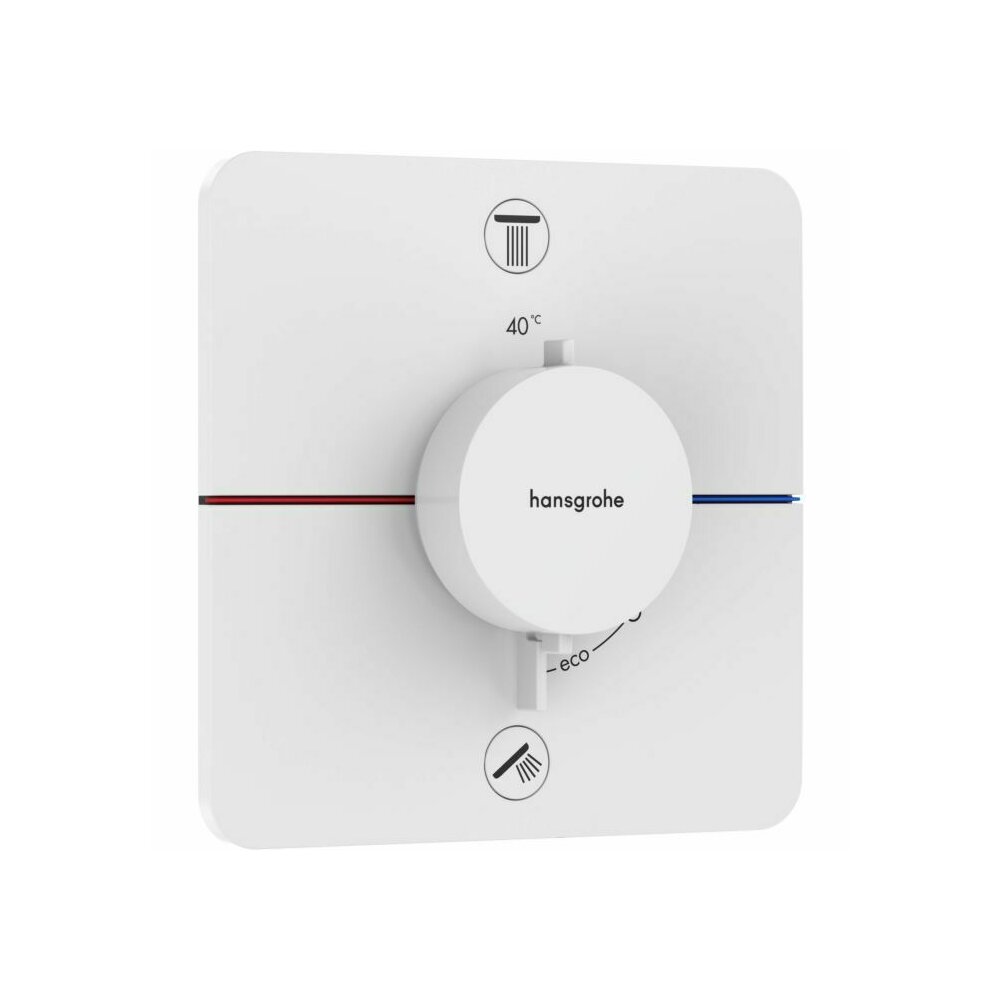 Baterie dus termostatata incastrata alb mat Hansgrohe ShowerSelect Comfort Q 2 functii