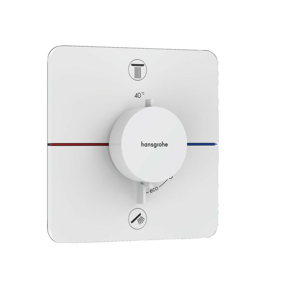 Baterie dus termostatata incastrata alb mat Hansgrohe ShowerSelect Comfort Q 2 functii EN1717