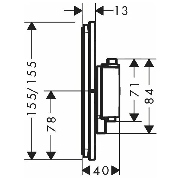 Baterie dus termostatata incastrata bronz periat Hansgrohe ShowerSelect Comfort E 1 functie picture - 2