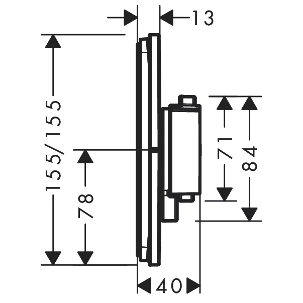 Baterie dus termostatata incastrata bronz periat Hansgrohe ShowerSelect Comfort E 2 functii picture - 2