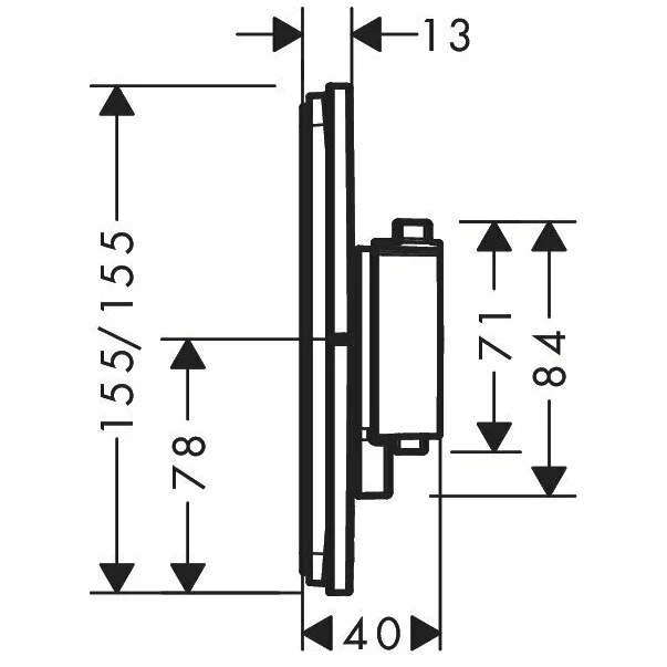 Baterie dus termostatata incastrata bronz periat Hansgrohe ShowerSelect Comfort Q 1 functie picture - 2