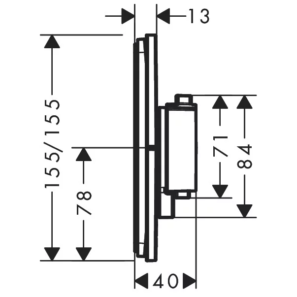 Baterie dus termostatata incastrata bronz periat Hansgrohe ShowerSelect Comfort Q 1 functie si iesire suplimentara picture - 2