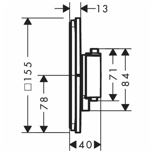 Baterie dus termostatata incastrata crom periat Hansgrohe ShowerSelect Comfort E 1 functie picture - 2