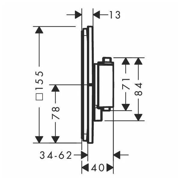 Baterie dus termostatata incastrata crom periat Hansgrohe ShowerSelect Comfort Q 1 functie picture - 2
