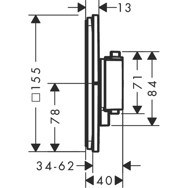Baterie dus termostatata incastrata crom periat Hansgrohe ShowerSelect Comfort Q  2 functii EN1717 picture - 2