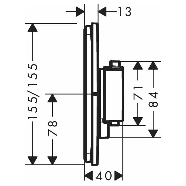 Baterie dus termostatata incastrata Hansgrohe ShowerSelect Comfort E 1 functie 1 functie picture - 2