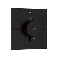 Baterie dus termostatata incastrata negru mat Hansgrohe ShowerSelect Comfort E 1 functie