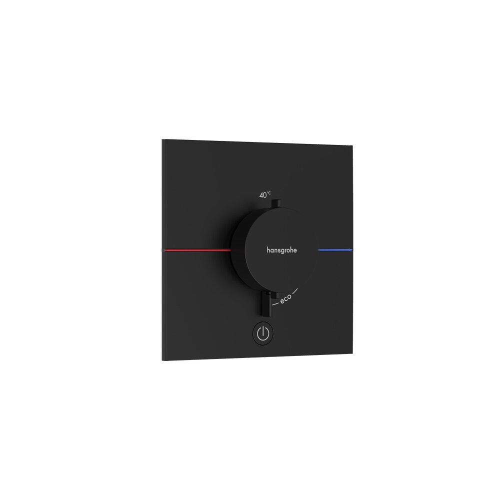 Baterie dus termostatata incastrata negru mat Hansgrohe ShowerSelect Comfort E 1 functie si iesire suplimentara