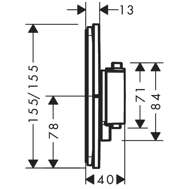 Baterie dus termostatata incastrata negru mat Hansgrohe ShowerSelect Comfort Q 1 functie picture - 2