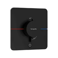Baterie dus termostatata incastrata negru mat Hansgrohe ShowerSelect Comfort Q 1 functie si iesire suplimentara
