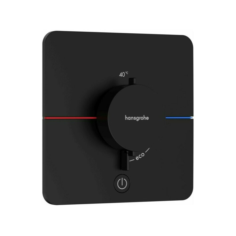 Baterie dus termostatata incastrata negru mat Hansgrohe ShowerSelect Comfort Q 1 functie si iesire suplimentara