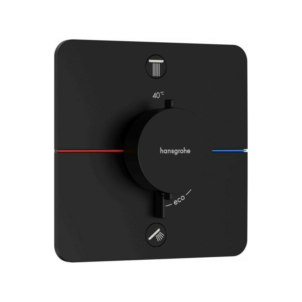 Baterie dus termostatata incastrata negru mat Hansgrohe ShowerSelect Comfort Q 2 functii EN1717
