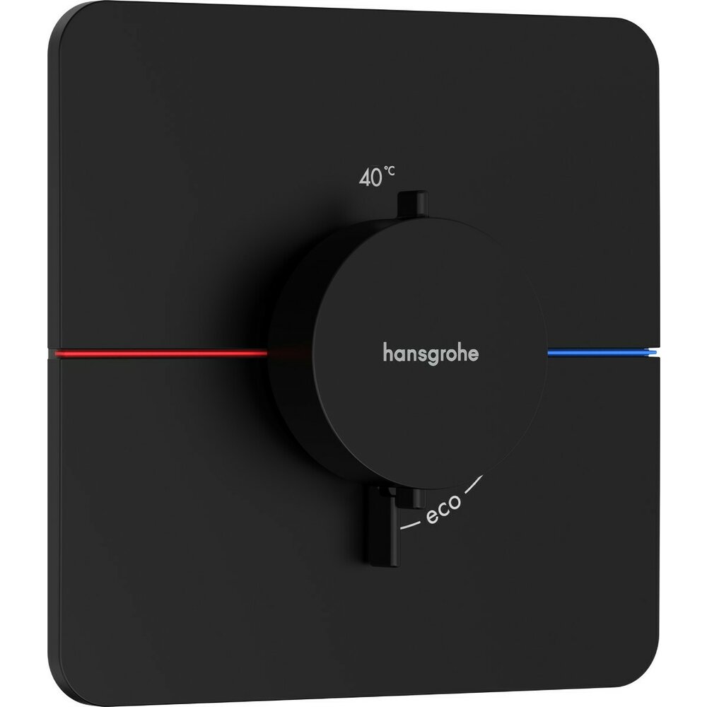 Baterie dus termostatata incastrata negru mat Hansgrohe ShowerSelect Comfort Q