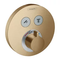 Baterie dus termostatica Hansgrohe ShowerSelect S cu 2 functii bronz periat