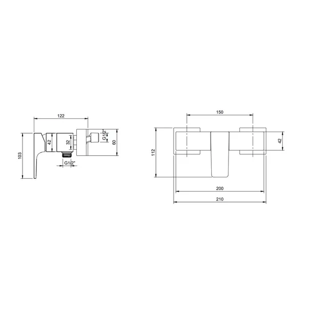 Baterie dus Villeroy&Boch Architectura Square monocomanda crom lucios picture - 10