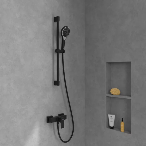 Baterie dus Villeroy&Boch Architectura Square monocomanda negru mat picture - 3