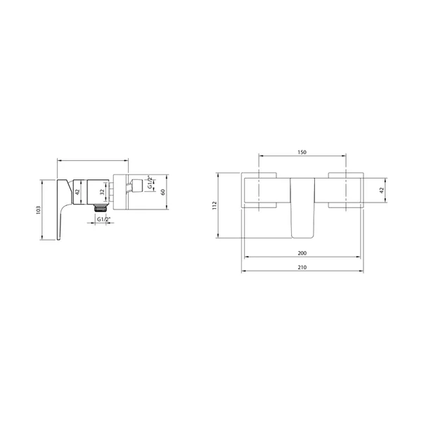 Baterie dus Villeroy&Boch Architectura Square monocomanda negru mat picture - 8