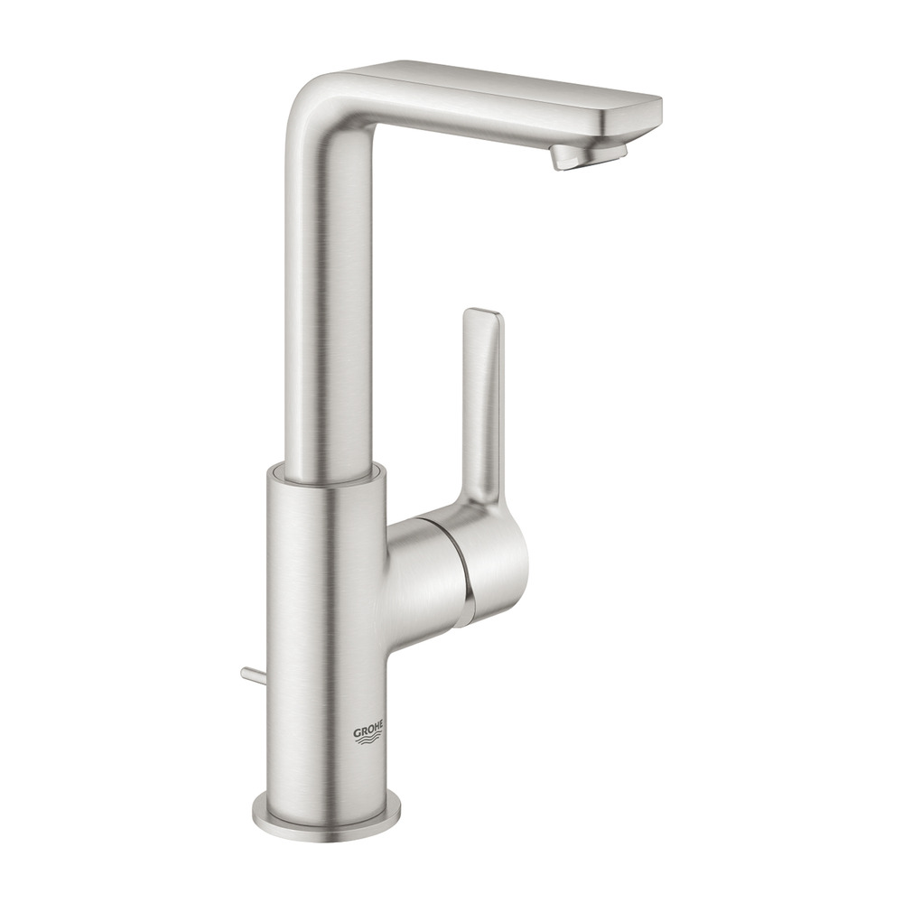 Baterie lavoar Grohe Lineare marimea L crom periat Supersteel cu ventil Pop-Up