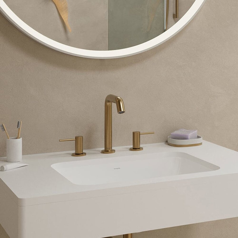 Baterie lavoar Hansgrohe Tecturis S 150 Ecosmart+ dubla comanda bronz periat