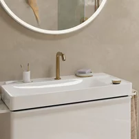 Baterie lavoar Hansgrohe Tecturis S cu doua orificii CoolStart finisaj bronz periat