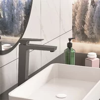 Baterie lavoar inalta Inter Ceramic Elinor monocomanda gri mat Gun Gray