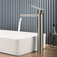 Baterie lavoar inalta Inter Ceramic Marsilya monocomanda gri metalic periat