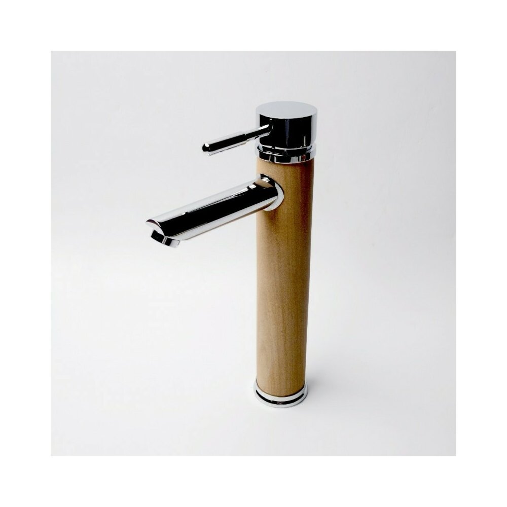 Baterie lavoar inalta Inter Ceramic monocomanda finisaj crom-lemn