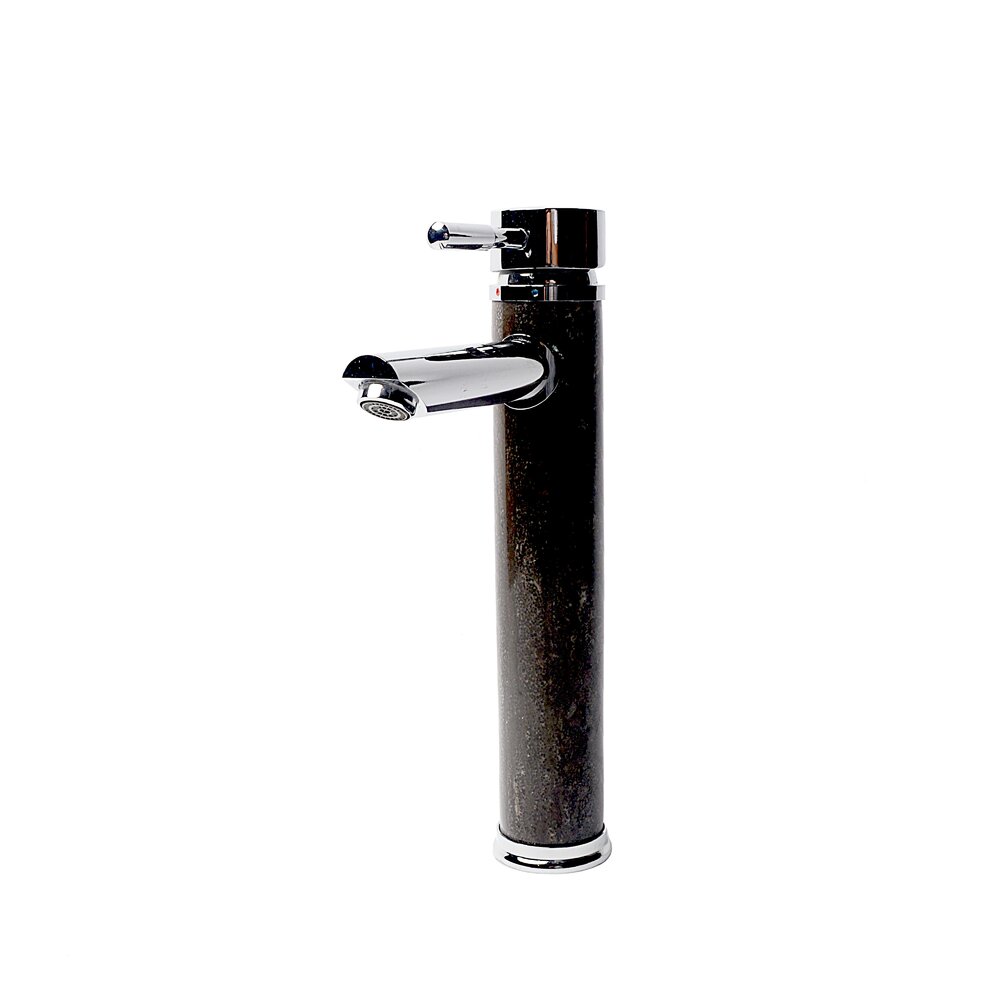 Baterie lavoar inalta Inter Ceramic monocomanda finisaj crom-piatra naturala neagra