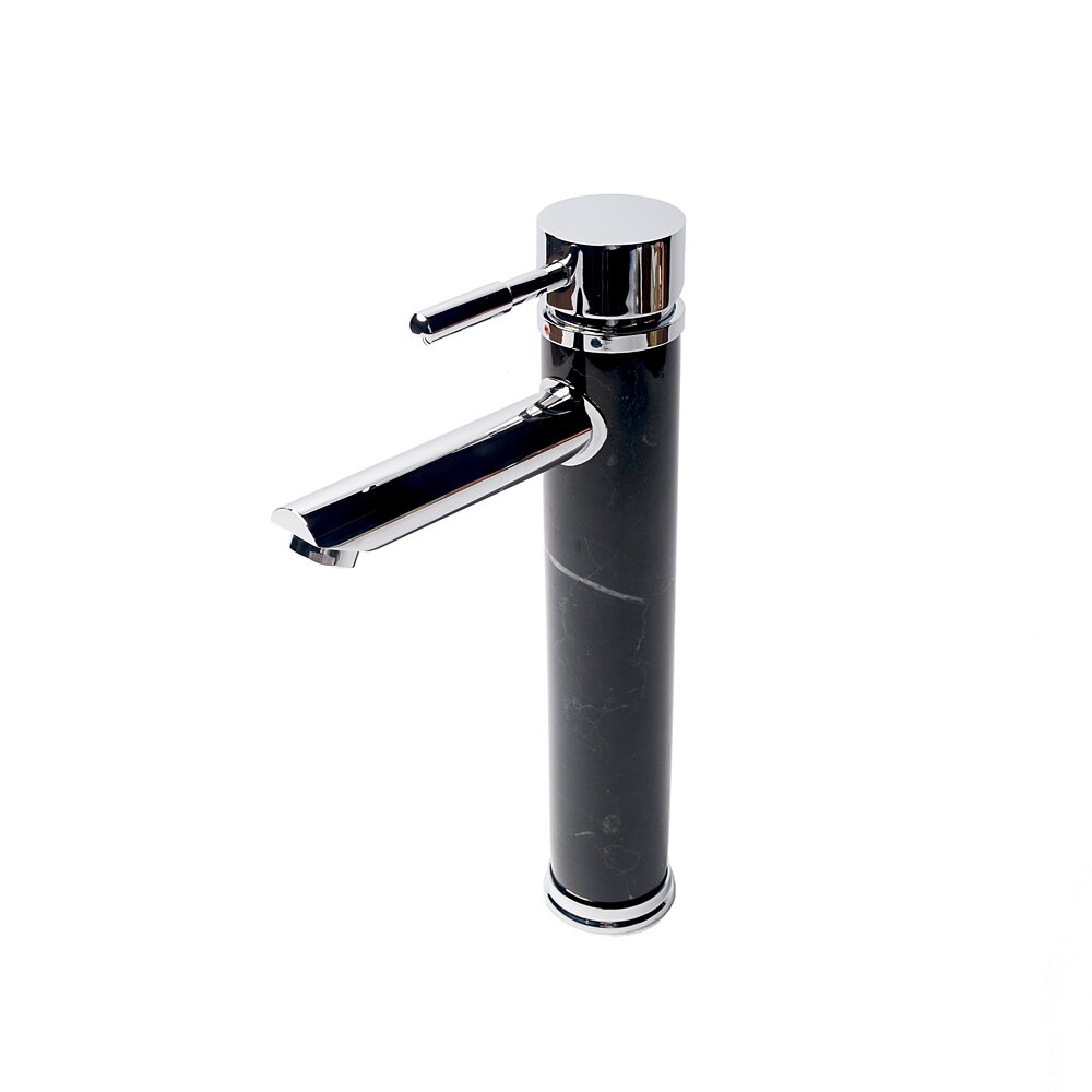 Baterie lavoar inalta Inter Ceramic monocomanda finisaj crom-piatra naturala neagra