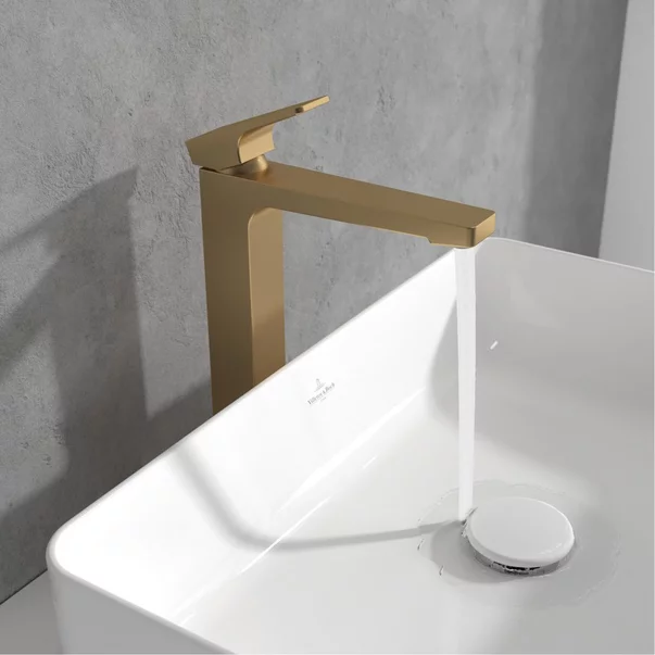 Baterie lavoar inalta Villeroy&Boch Architectura Square auriu periat cu ventil Push-Open picture - 3