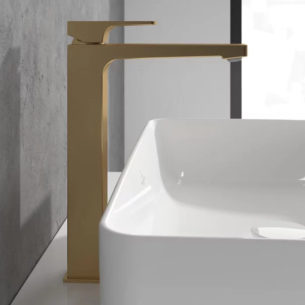 Baterie lavoar inalta Villeroy&Boch Architectura Square auriu periat cu ventil Push-Open picture - 4