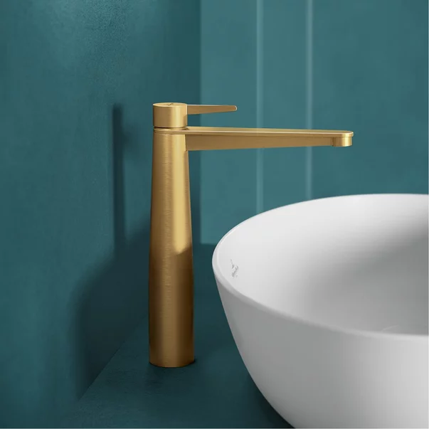 Baterie lavoar inalta Villeroy&Boch Conum monocomanda auriu periat cu ventil Push-Open picture - 3
