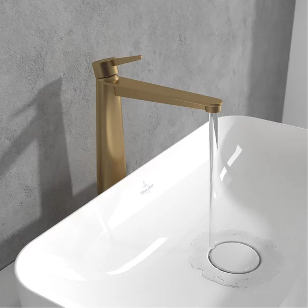 Baterie lavoar inalta Villeroy&Boch Conum monocomanda auriu periat cu ventil Push-Open picture - 5